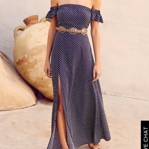 Lulu's polka dot maxi with high slit